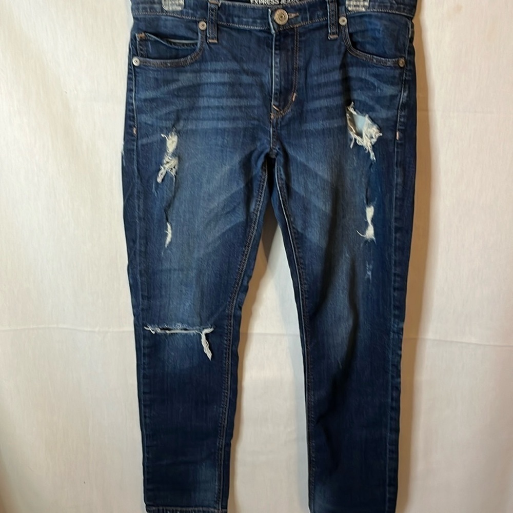 Express Distressed Girlfriend Jeans